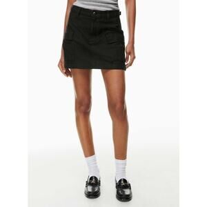 Aritzia TNA Womens 0 Black Supply Cargo Micro Skirt Pockets Hipster Grunge